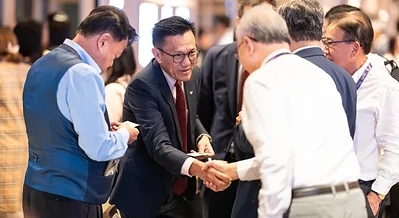 Delegates network at the Asian Shared Services and Outsourcing Week at One Farrer Hotel in Singapore