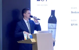 Auctioneer at Grand Cellar Auction during Singapore Wine Week at Resorts World Sentosa