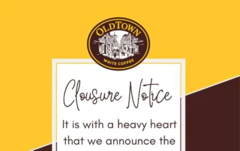 OldTown White Coffee closure notice for its Kallang Wave outlet